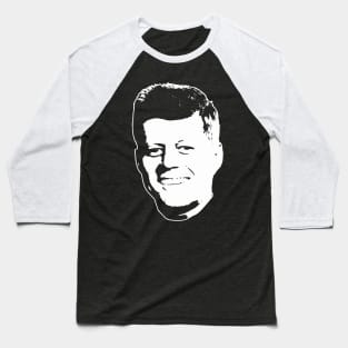 John F Kennedy White On Black Pop Art Baseball T-Shirt